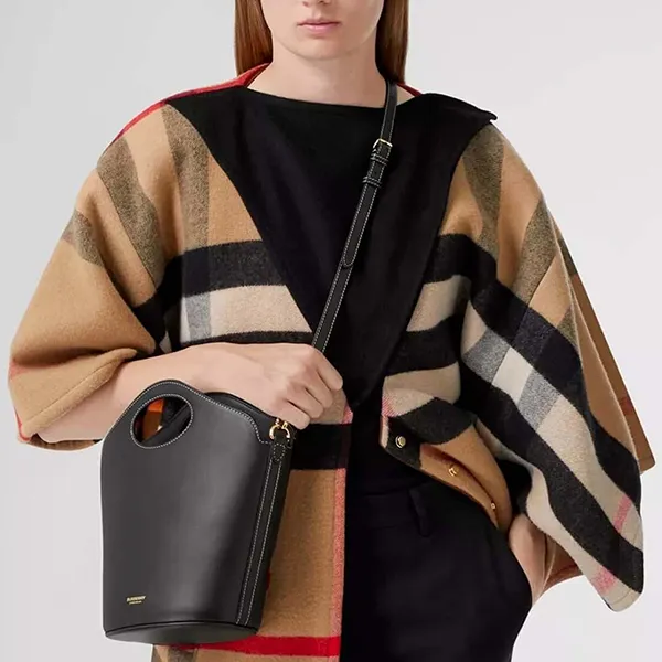 Túi Xách Tay Nữ Burberry Small Leather Pocket Bucket Bag 80462401 Màu Đen - Túi xách - Vua Hàng Hiệu