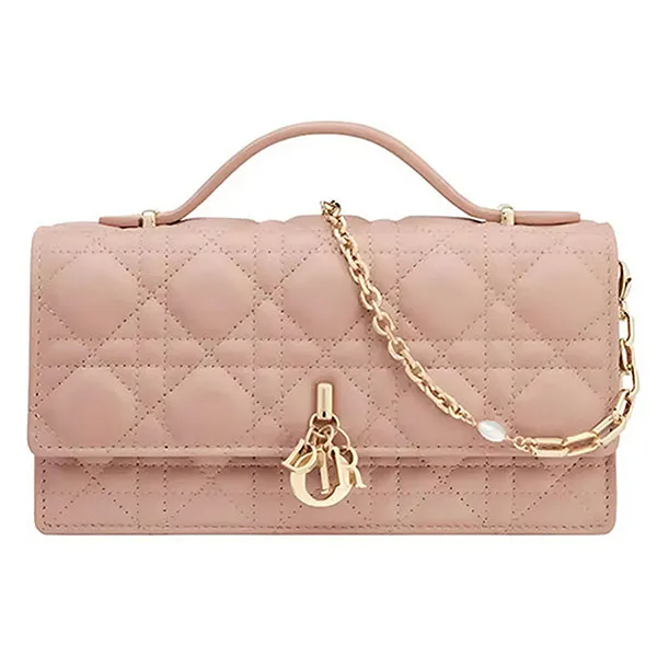 Túi Xách Tay Nữ Dior Pochette Lady Con Asa Superior Handle Bag Màu Hồng Nude