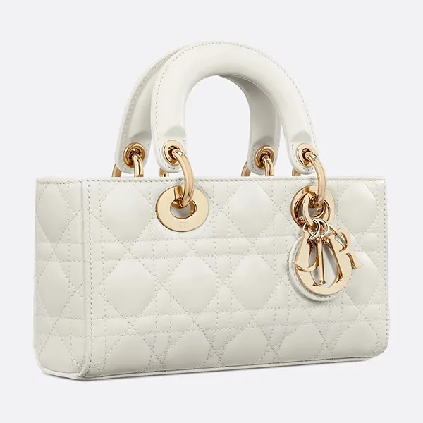 Túi Xách Tay Nữ Dior Small Lady D-Joy Bag Màu Trắng N-QL