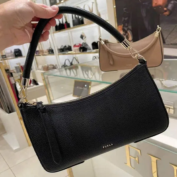 Túi Xách Tay Nữ Furla Emera Medium Handbag In Black Màu Đen