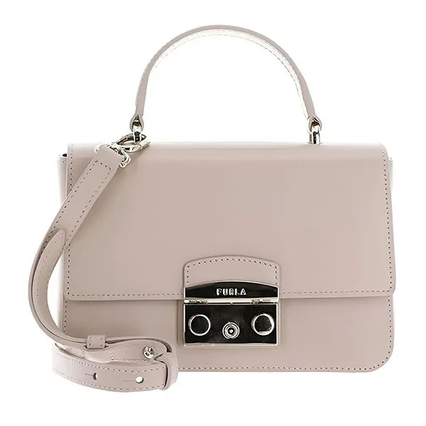 Túi Xách Tay Nữ Furla Metropolis Mini Top Handle Bag Ballerina Màu Kem