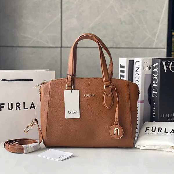Túi Xách Tay Nữ Furla Minerva Tote Bag Màu Nâu D-RS - Túi xách - Vua Hàng Hiệu