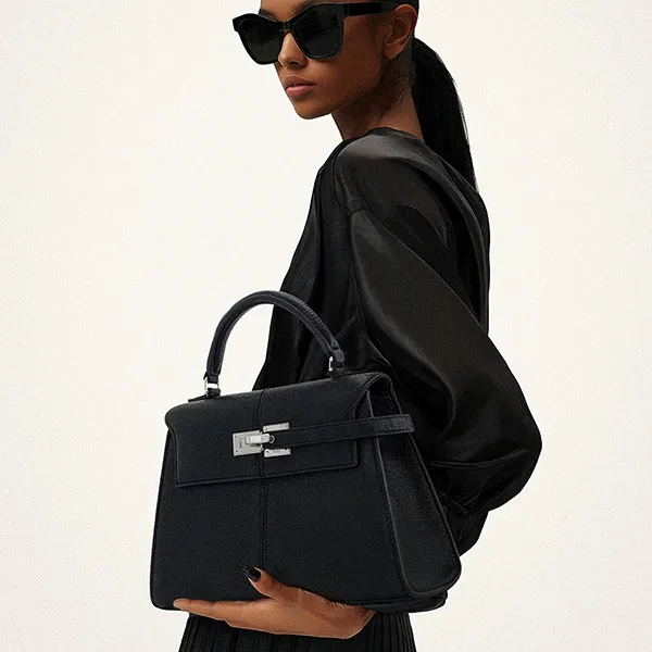 Túi Xách Tay Nữ JW Pei Elise Large Top Black Handle Bag Màu Đen - Túi xách - Vua Hàng Hiệu