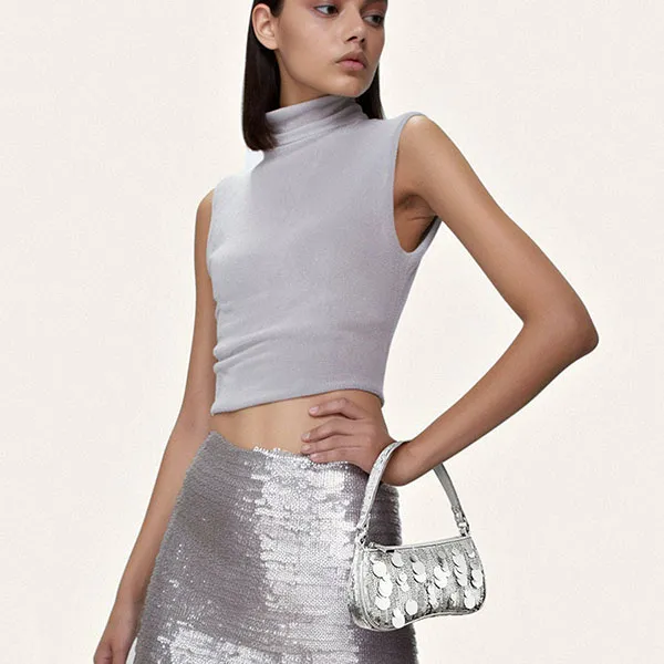 Túi Xách Tay Nữ Jw Pei Eva Metallic Sequin Mini Shoulder Bag - Silver Màu Bạc - Túi xách - Vua Hàng Hiệu