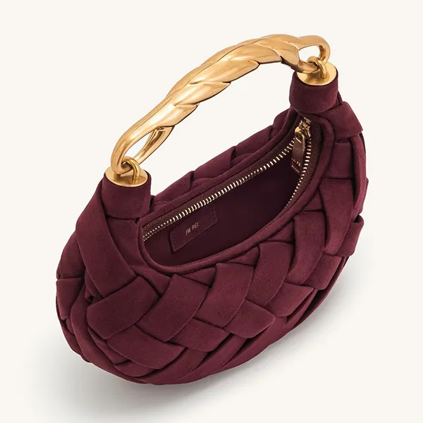 Túi Xách Tay Nữ JW Pei Orla Weave Handbag Claret Màu Đỏ Mận