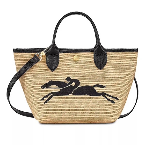 Túi Xách Tay Nữ Longchamp Le Panier Pliage 10144HZB 001 Handbag Màu Đen Be - Túi xách - Vua Hàng Hiệu