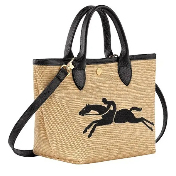 Túi Xách Tay Nữ Longchamp Le Panier Pliage 10144HZB 001 Handbag Màu Đen Be - Túi xách - Vua Hàng Hiệu
