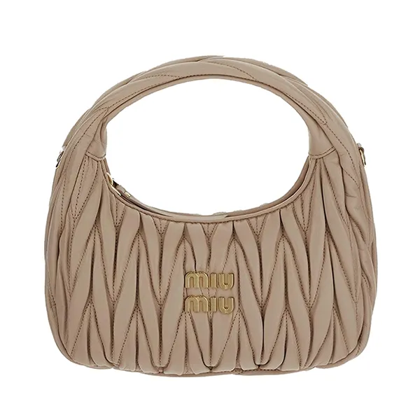Túi Xách Tay Nữ Miu Miu Wander Hobo Bag 5BC125VOOYN88F0236 Màu Hồng Nude