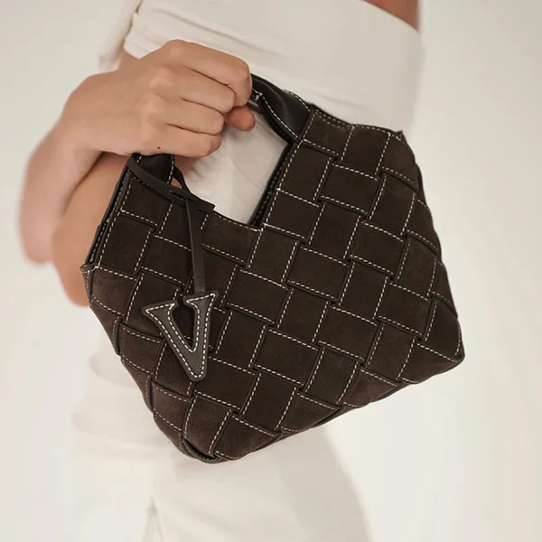 Túi Xách Tay Nữ Verafied Espresso Woven Basket Bag Màu Nâu Đậm - Túi xách - Vua Hàng Hiệu