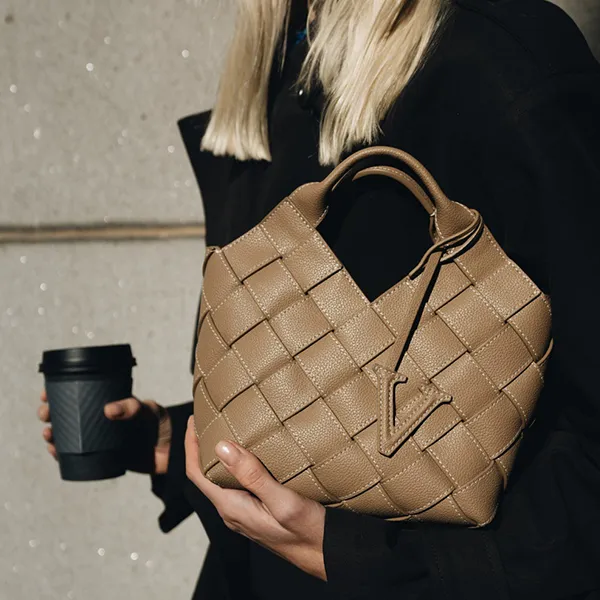Túi Xách Tay Nữ Verafied Etoupe Woven Basket Bag Màu Be - Túi xách - Vua Hàng Hiệu