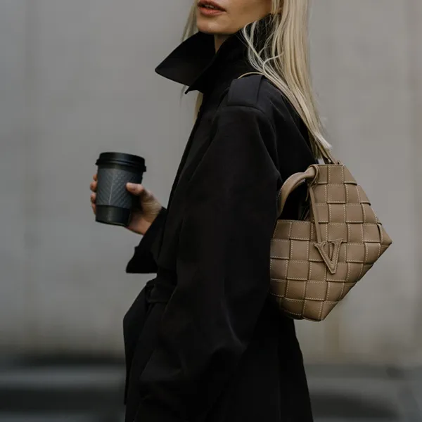 Túi Xách Tay Nữ Verafied Etoupe Woven Basket Bag Màu Be - Túi xách - Vua Hàng Hiệu