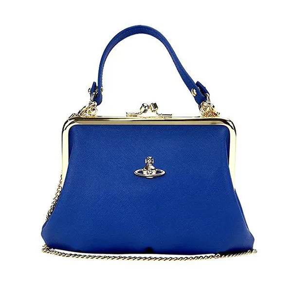 Túi Xách Tay Nữ Vivienne Westwood Handbag Granny 52020003 L001N K405 Màu Xanh Đậm - Túi xách - Vua Hàng Hiệu