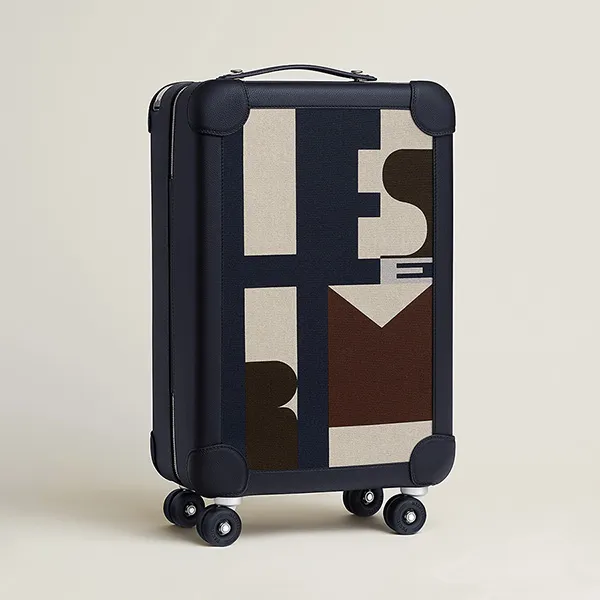 Vali Hermès HM R.M.S Cabin Suitcase Noir Bleu Indigo/Écru/Beige/Bleu Nuit H087170CMAB Phối Màu N-QL - Túi xách - Vua Hàng Hiệu