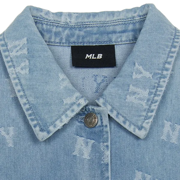 [MLB] Classic Monogram JQD Denim Dress ★すぐ品切れ★ MLB] Classic Monogram JQD Denim Dress ☆大人気☆ ワンピース