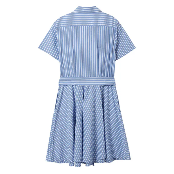 Váy Nữ WHOAU Steve Short Sleeve Strap Shirts Dress WHOWF2401F Màu Xanh Blue Size S - Thời trang - Vua Hàng Hiệu