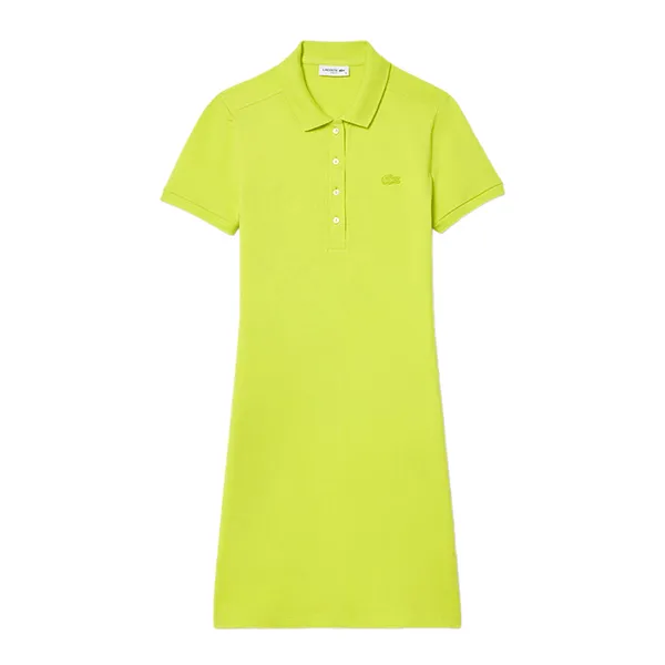 Váy Polo Nữ Lacoste Women's Stretch Cotton Piqué Polo EF5473 51 SLI Màu Vàng Size 36