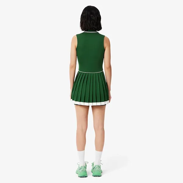 Váy Polo Nữ Lacoste Ultra Dry Tennis Heritage Dress EF8582 51 HII Màu Xanh Green Size 38