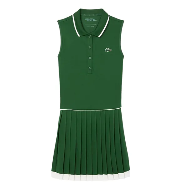 Váy Polo Nữ Lacoste Ultra Dry Tennis Heritage Dress EF8582 51 HII Màu Xanh Green Size 38