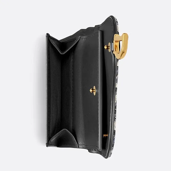 Ví Đựng Thẻ Nữ Dior Saddle Flap Card Holder S5912CTZQ_M932 Màu Xanh
