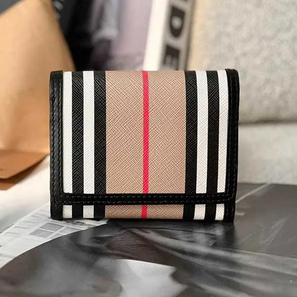 Ví Nữ Burberry Lancaster Striped Half Wallet 80730821 Phối Màu D-HH - Túi xách - Vua Hàng Hiệu
