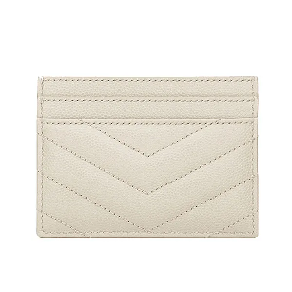 Ví Đựng Thẻ Nữ Yves Saint Laurent YSL Cassandre Matelassé Card Case In Grain De Poudre Leather Màu Trắng N-QL - Túi xách - Vua Hàng Hiệu