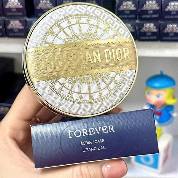 Vỏ Hộp Phấn Nước Dior Forever Cushion Case Compact For Foundation Refill Grand Bal Màu Vàng Họa Tiết - Trang điểm - Vua Hàng Hiệu
