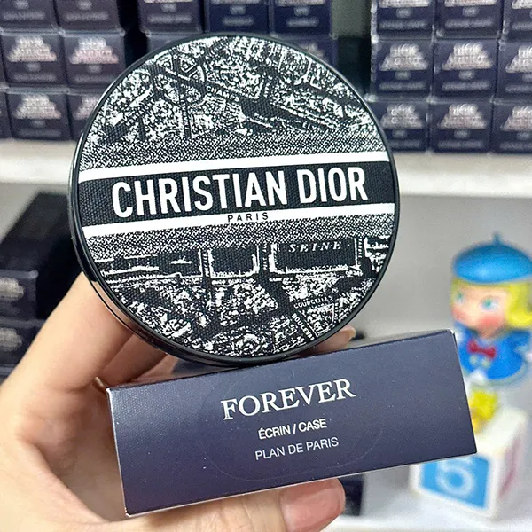 Vỏ Hộp Phấn Nước Dior Forever Cushion Case Compact For Foundation Refill Plan De Paris Màu Đen Họa Tiết - Trang điểm - Vua Hàng Hiệu