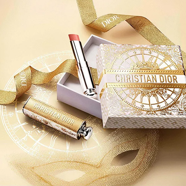 Vỏ Son Dior Addict Case Shine Lipstick Couture Case Refillable Grand Bal Màu Vàng Họa Tiết
