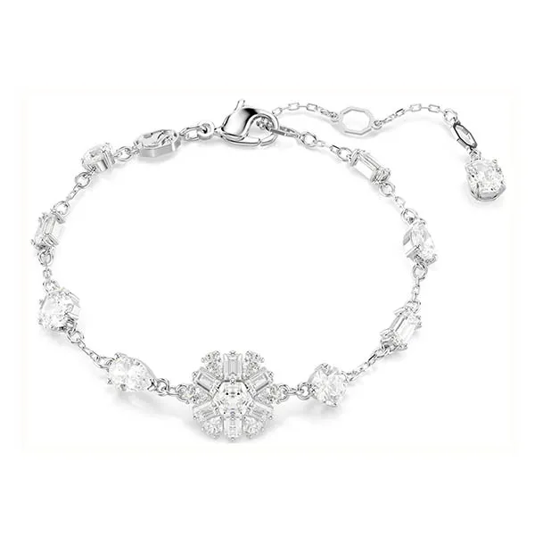 Vòng Đeo Tay Nữ Swarovski Idyllia Bracelet Snowflake White Crystals Rhodium Plated 5691485 Màu Bạc
