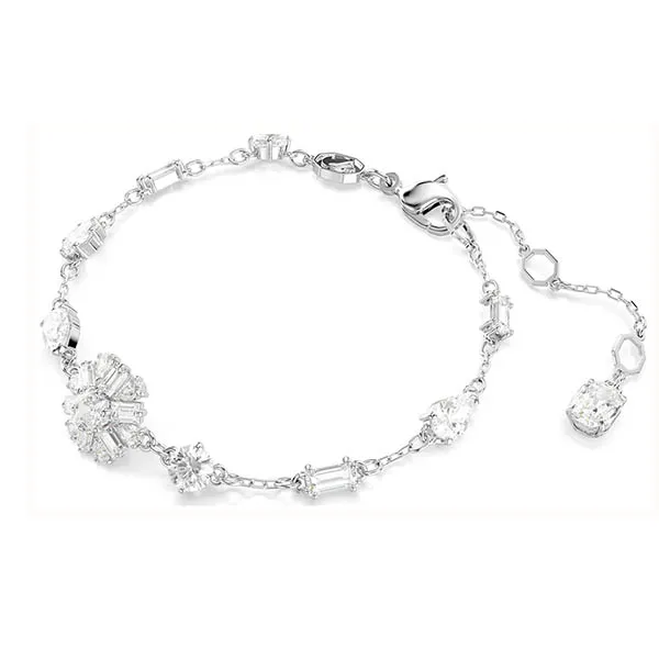 Vòng Đeo Tay Nữ Swarovski Idyllia Bracelet Snowflake White Crystals Rhodium Plated 5691485 Màu Bạc