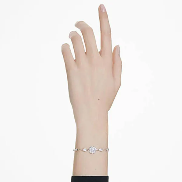 Vòng Đeo Tay Nữ Swarovski Idyllia Bracelet Snowflake White Crystals Rhodium Plated 5691485 Màu Bạc