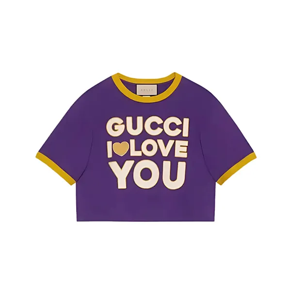 Áo Croptop Nữ Gucci 753879 5878 Màu Tím Size XS