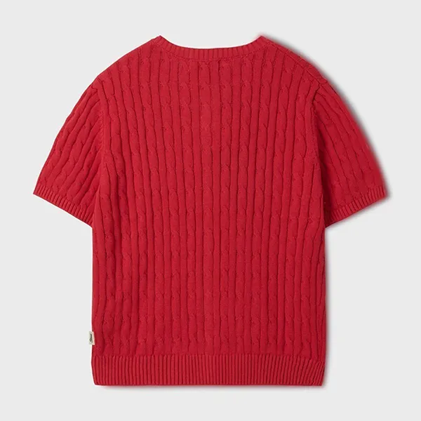 Áo Len Nữ WHOAU Cardigan Steve R-Neck Short Sleeve WHCKF2401F 524585 Red Màu Đỏ Size S