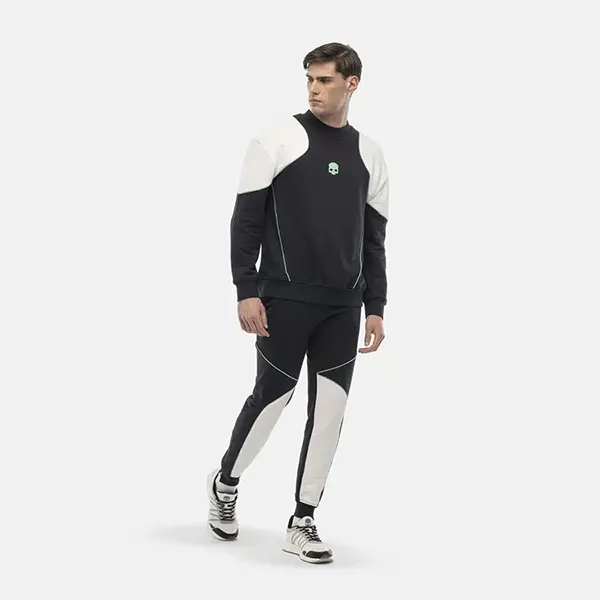 Áo Nỉ Nam Hydrogen Piping Crewneck Sweatshirt Màu Đen Trắng Size S