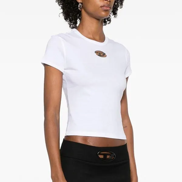 Áo Phông Nữ Diesel Short Sleeve Logo T-shirt A16839 0CLBR - 100 Màu Trắng Size XS