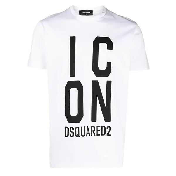 Áo Phông Nam Dsquared2 ICON Logo Printed S79GC0077 Tshirt Màu Trắng Size XS - Thời trang - Vua Hàng Hiệu