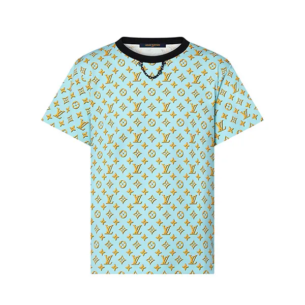 Áo Phông Louis Vuitton LV 3D Monogram 1AFTBJ Tshirt Màu Xanh Vàng Size XS - Thời trang - Vua Hàng Hiệu