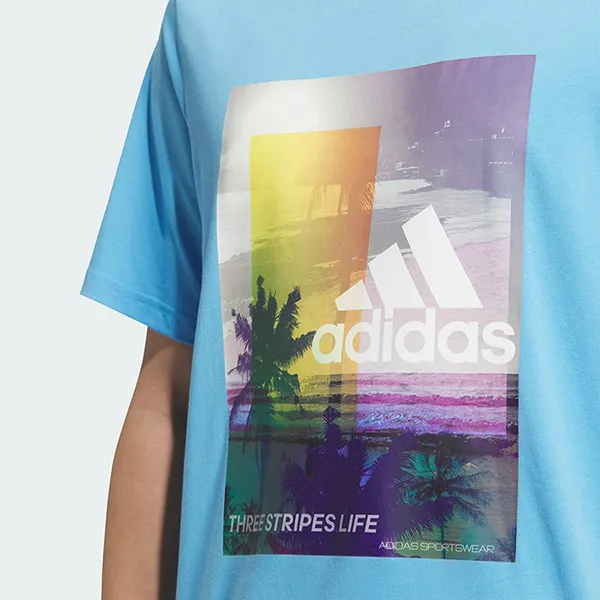 Áo Phông Nam Adidas Palm Tree Tee IT0904 Màu Xanh Nước Biển Size S