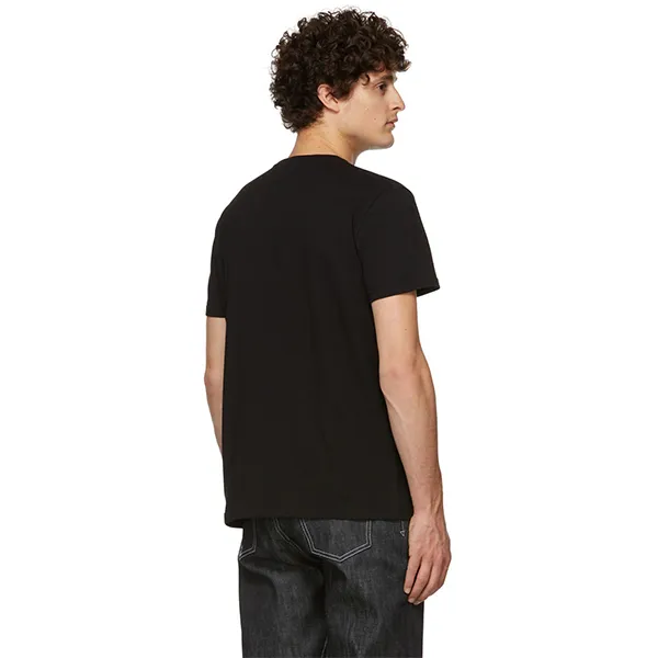 Áo Phông Nam Alexander McQueen Black Embroidered Logo Tshirt MN0 649876 Màu Đen Size S