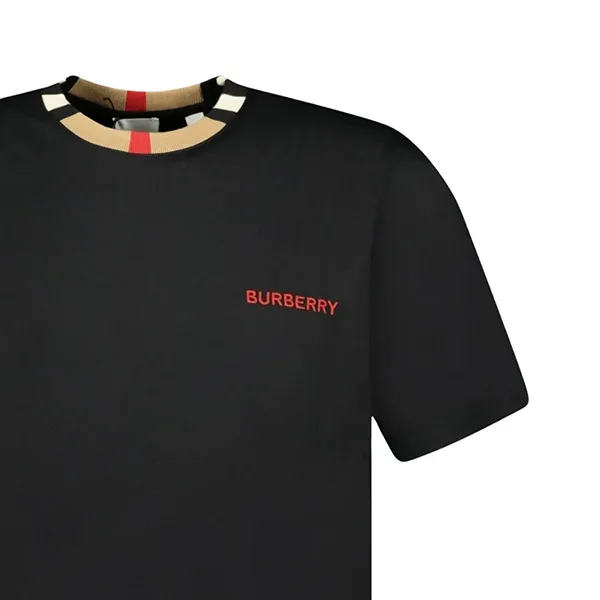Áo Phông Nam Burberry Icon Stripe Trim In Black 8078114 1003 Màu Đen Size XXS - Thời trang - Vua Hàng Hiệu