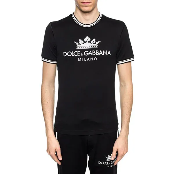 Áo Phông Dolce & Gabbana D&G Black Logo Printed TShirt G8IR4T FU7EQ Màu Đen Size 46