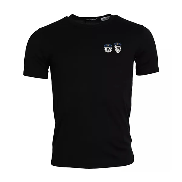 Áo Phông Nam Dolce & Gabbana D&G Black Family Cotton Crew Neck Tshirt Màu Đen Size 44