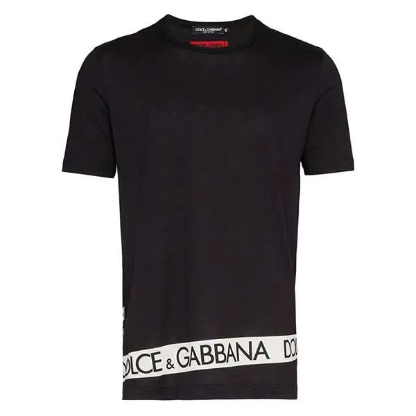 Áo Phông Nam Dolce & Gabbana D&G Black Logo Print Cotton Crew Neck G8HL0T TShirt Màu Đen Size 46 - Thời trang - Vua Hàng Hiệu