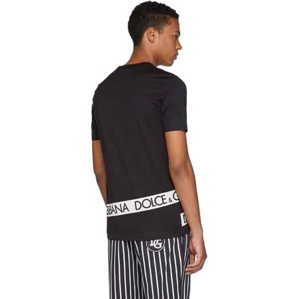Áo Phông Nam Dolce & Gabbana D&G Black Logo Tape T-Shirt Màu Đen Size 46