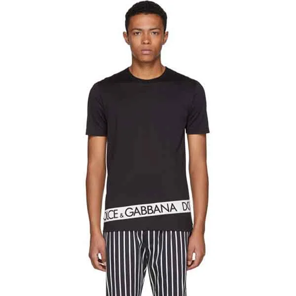 Áo Phông Nam Dolce & Gabbana D&G Black Logo Tape T-Shirt Màu Đen Size 46