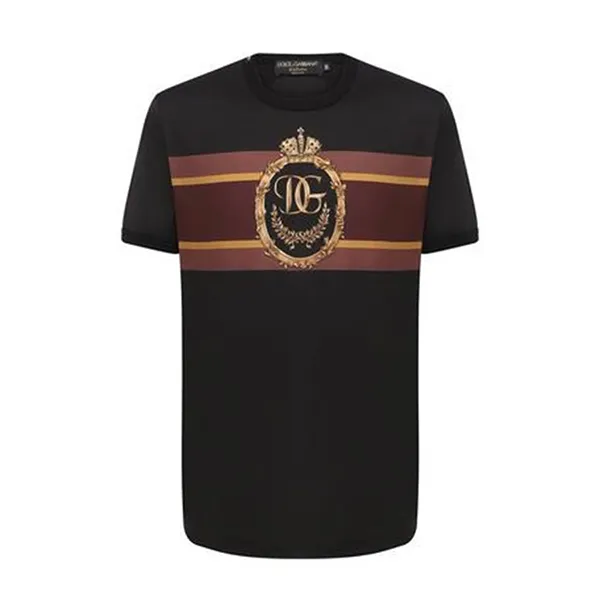 Áo Phông Nam Dolce & Gabbana D&G Crown T-Shirt Y8445M HI7FF Màu Đen Size 44