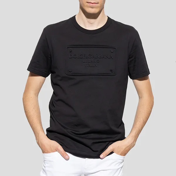 Áo Phông Nam Dolce & Gabbana D&G Embossed Logo T-Shirt G8KVAZ G7C7U Màu Đen Size 46