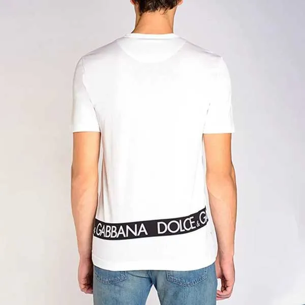 Áo Phông Nam Dolce & Gabbana D&G Logo Print Cotton Crew Neck G8HL0T TShirt Màu Trắng Size 46 - Thời trang - Vua Hàng Hiệu
