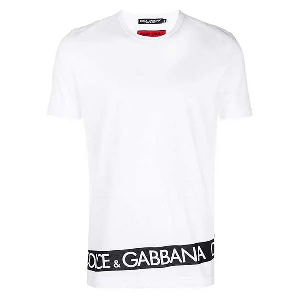 Áo Phông Nam Dolce & Gabbana D&G Logo Print Cotton Crew Neck G8HL0T TShirt Màu Trắng Size 46 - Thời trang - Vua Hàng Hiệu