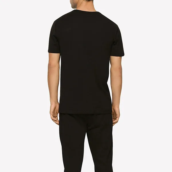 Áo Phông Nam Dolce & Gabbana D&G Logo V-Neck Tshirt G8PT2T G7F2I Màu Đen Size 44